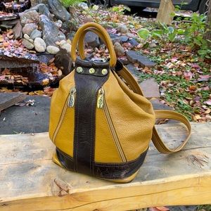 Valentina Italian Leather Convertible Backpack Shoulder Bag